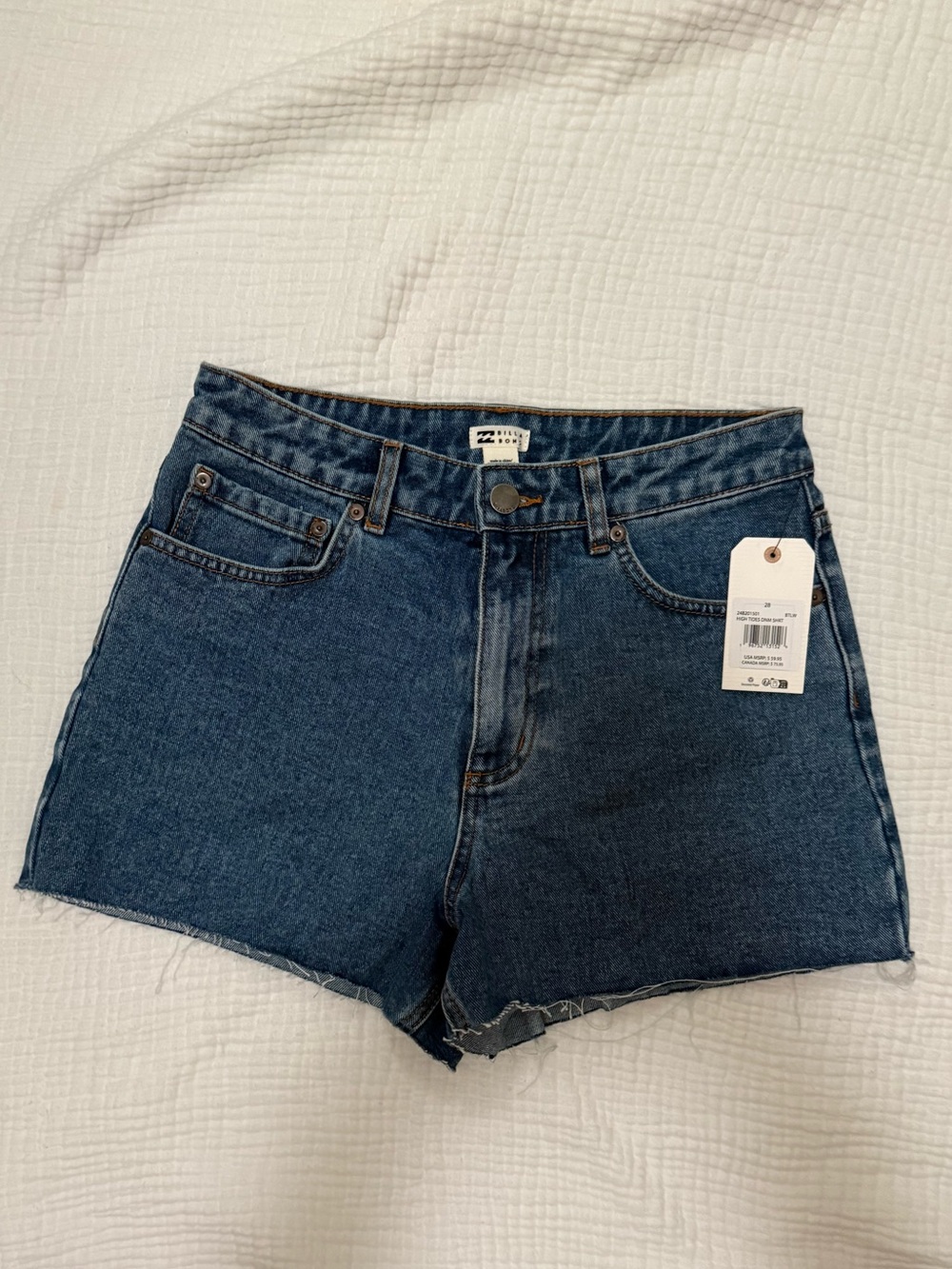 Billabong Indigo Raw-Hem High-Rise Denim Shorts